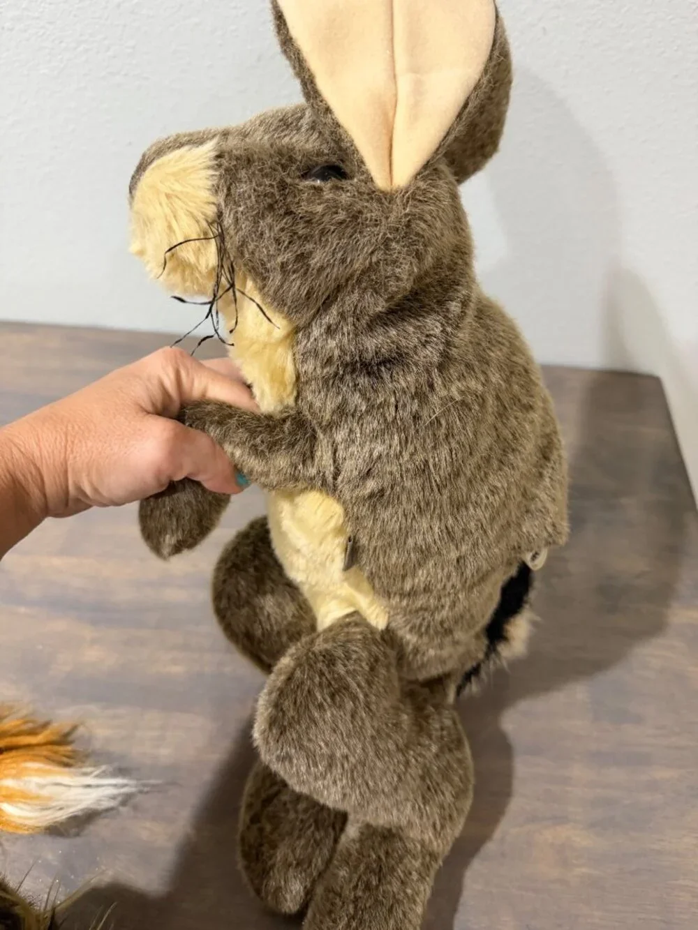 Lot 4 Folkmanis Plush Hand Puppets Fox, Rabbit, Porcupine, Dragon
